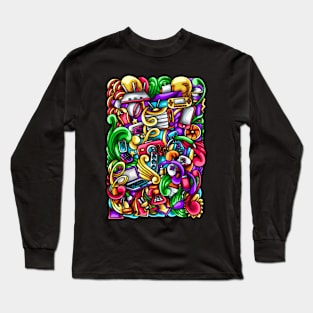 Electronic Doodle Illustration Long Sleeve T-Shirt